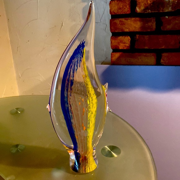 14’ Murano Style Gorgeous Heavy Glass Multi Color Fish - Picture 8 of 16